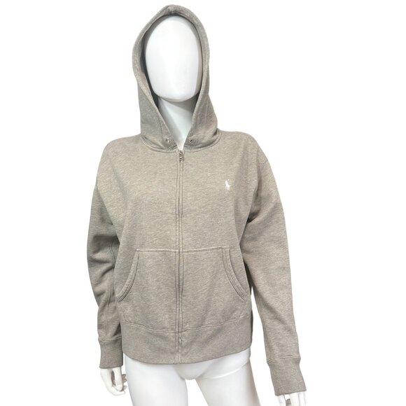 Polo Ralph Lauren Women's Full Zip Hoodie Gray Large - Picture 1 of 8